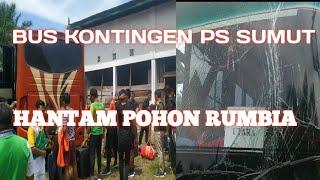 KECELAKAAN BUS PS SUMUT TABRAK POHON RUMBIA