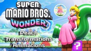 Super Mario Bros. Wonder All Peach Powerups & Transformations Animations