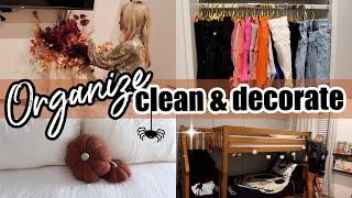 *NEW* CLEAN ORGANIZE & DECORATE  CLOSET ORGANIZATION FALL AND HALLOWEEN BEDROOM REFRESH