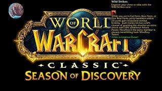 How to get the Wild Strikes Rune Windfury Aura for Druids in WoW Classic Season of Discovery SoD