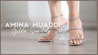 AMINA MUADDI GILDA SANDALS  SIZING & TRY-ON