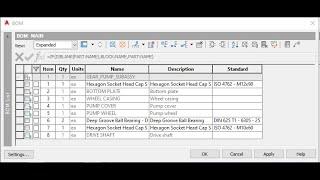 AutoCAD Mechanicals Bills of Materials