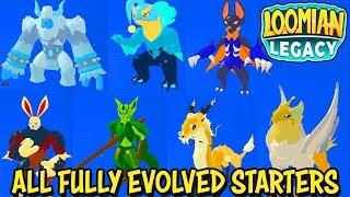 I Got All *FULLY EVOLVED* Starters in Loomian Legacy Roblox - Level 34 Moves Stats & Looks