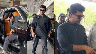 Global Star Ram Charan and Upasana Off To Mumbai Spotted @ Airport  Manastars