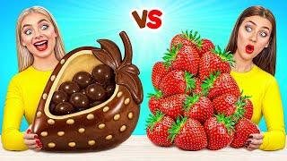 Real Food vs Chocolate Food Challenge  Awesome Kitchen Tricks by Choco DO