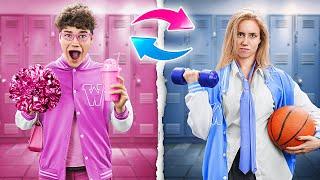 BOY & GIRL SWAP LIVES  BAD Student vs GOOD Student Body Switch