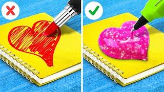 CHALLENGE WHO DRAWS BETTER? Check Our Brilliant Drawing Hacks and Art Tricks By 123GO