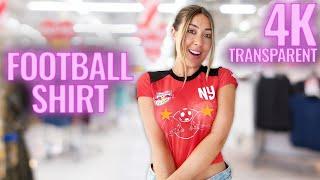 4K Transparent Red Football Shirt Try On With Bella  Get Ready With Me 2024