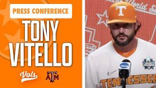 Tennessee Baseball Tony Vitello AJ Causey & Dylan Loy detail 9-5 loss to Texas A&M in CWS Finals