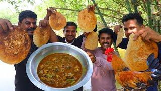 Country chicken curry with Bengali village special Gola Rooti recipe  Village Cooking Vlog
