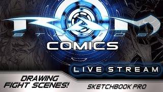 How to Draw Fight Scenes - Livestream - Sketchbook Pro 8- Ram Studios Comics