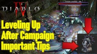 Diablo 4 leveling after campaign best leveling spots important leveling tips fastest xp farm