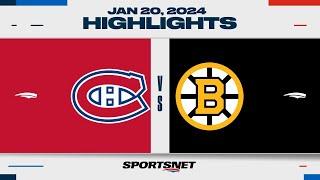 NHL Highlights  Canadiens vs. Bruins - January 20 2024