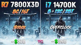 Core i7 14700K OC vs Ryzen 7 7800X3D - Test in 10 Games