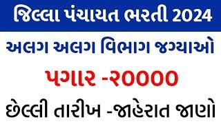 જિલ્લા પંચાયત ભરતી 2024અલગ અલગ ભરતી20000 પગાર નોકરીGujarat Government JobMSWTips