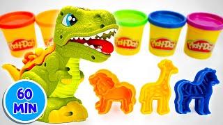 LIVE TOP Preschool Learning Adventure - Animal Names and Numbers with Play Doh Toys