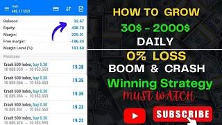 100% NO LOSS BOOM AND CRASH SCALPING STRATEGY UPDATED. LIVE TRADE. FOR SMALL ACCOUNTS