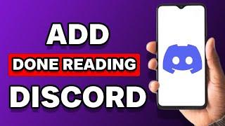 How To Add Done Reading In Discord