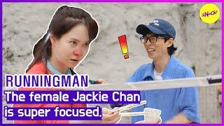 RUNNINGMAN The female Jackie Chanis super focused. ENGSUB