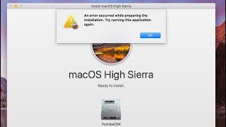 Fixing Reinstallation Mac OSX issue error occurred while preparing the installation