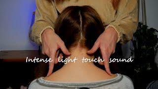 ASMR Light touch on Neck and Back of the Head  Parting Tracing scratching tools - No talking