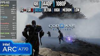 Intel ARC A770  God of War Ragnarok - 4K 1440p 1080p XeSS FSR 3.1 FG - Ultra High Medium Low