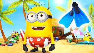 Surfer minion dives with Flippers in Minion Beach  Lvl 544 minion rush old version