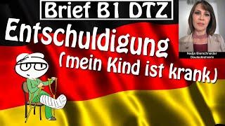 Brief DTZ B1 Entschuldigung mein Kind ist krank