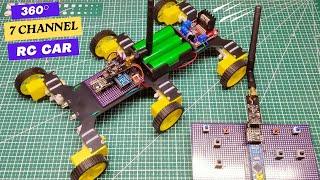 360 degree rotating rc car making  how to make 7 channel rc transmitter and receiver