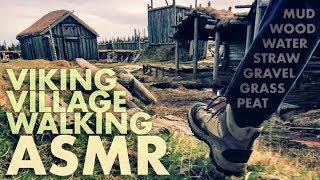 ASMR WALKING on Mud  Wood  Water  Grass  Gravel  Straw - ICELAND NATURE