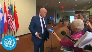 Russian RepresentativeSecurity Council President on the situation in Gaza  SC Media Stakeout