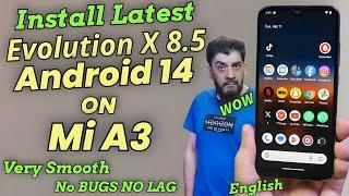 Install Evolution X 8.5 Android 14 On Mi A3 English