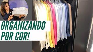 ORGANIZANDO AS ROUPAS POR COR  Organização de Guarda Roupas Parte 02