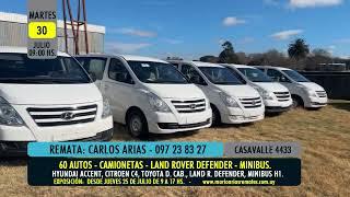 Carlos Arias remate 60 autos camionetas land rover defender minibus.