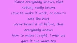 John Legend - Everybody Knows with lyrics