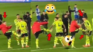VIDEOOdegaard SMACKS Ben White’s Butts After Final Whistle Brighton Vs Arsenal Match Reactions