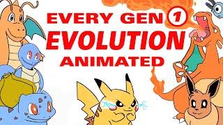 Every Gen 1 Pokemon Evolution Animated