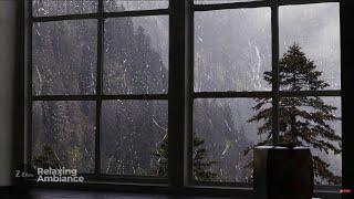 Rain Sound On Window with Thunder SoundsㅣHeavy Rain for Sleep Study and Relaxation Meditation