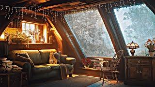 8Hours Rain sounds in the Cozy Wood Cabin  Relax & Sleep in the Forest