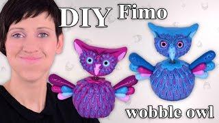 FIMO Eule Polymer Clay Bobblehead Owl - Tutorial HDDE EN-Sub