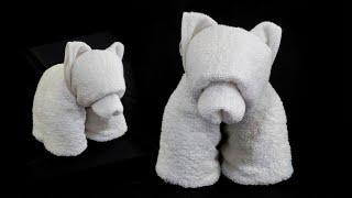 How to make Towel Animals Bear  towel art Beruang  towel origami  towel design