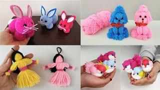 4 CUTE IDEAS  Amazing yarn craft ideas - Woolen crafts