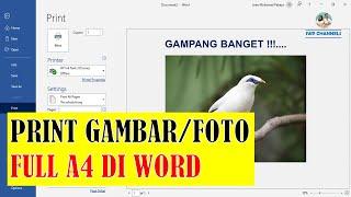 CARA PRINT GAMBAR FULL KERTAS A4 DI MICROSOFT WORD