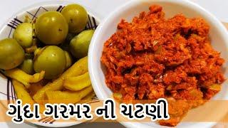 ગુંદા ગરમર ની ચટણી રેસીપી  gunda garmar ni chutney recipe  Borela Gunda Ane Garmar Ni Chatni