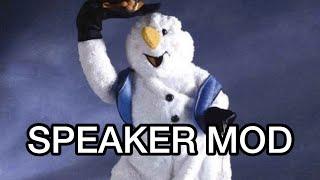 Knockoff spinning snowflake snowman speaker mod