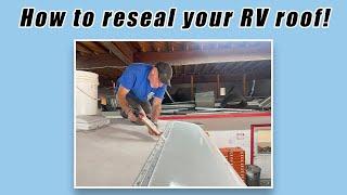 How to Seal RV Roof RV technician explains how to seal seams & moldings with roof sealant.