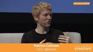 Stripe Patrick Collison on dropping out of school to raise $ from Sam Altman Peter Thiel ‏Sequoia