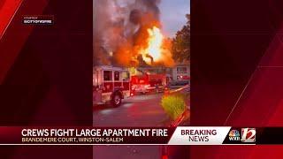 Apartment building damaged in fire in Winston-Salem