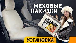 Меховые накидки на сиденья автомобиля  ОБЗОР И УСТАНОВКА передних и задних накидок из овчины