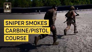 Watch this sniper from the 75th Ranger Regiment absolutely smoke the CarbinePistol course